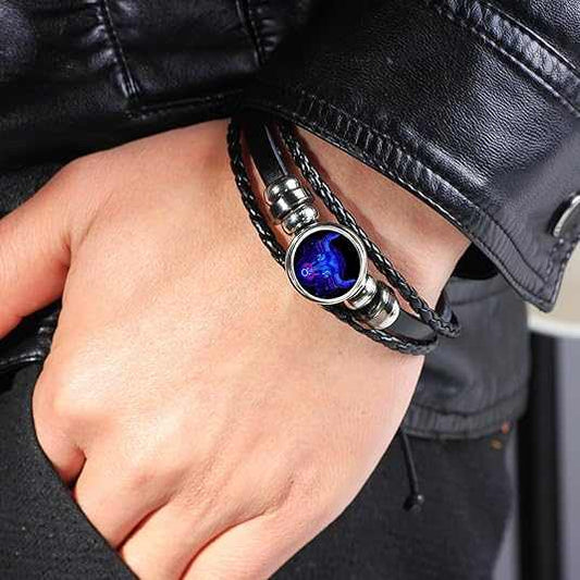 Zodiac Leather Braided Bracelet | 🔥FLAT 50% OFF SALE🔥